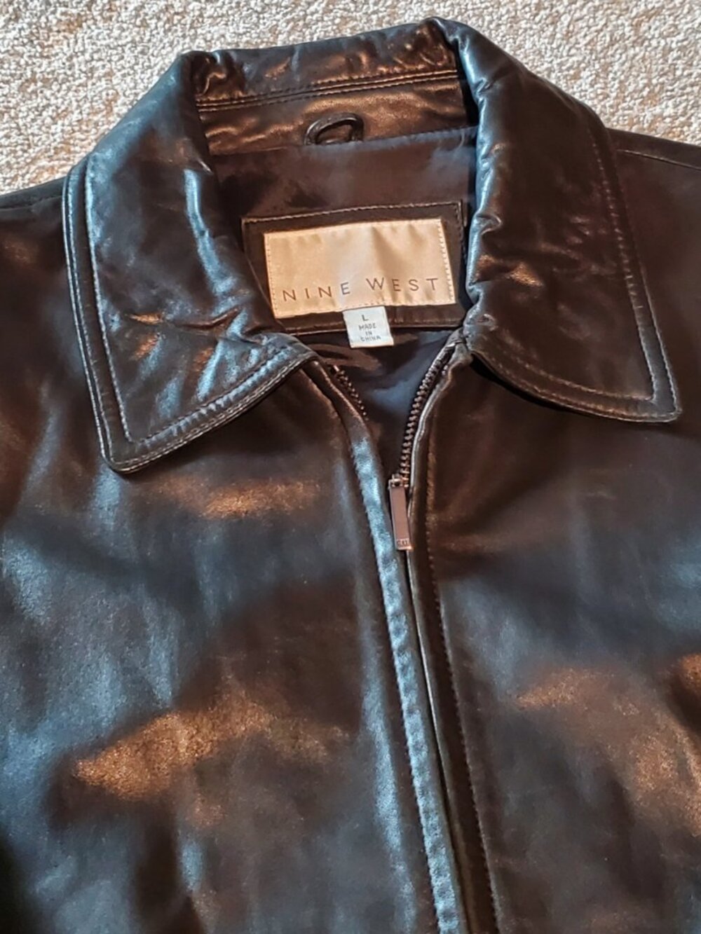 Nine West Women’s Black Leather Large Jacket - Picture 5 of 10